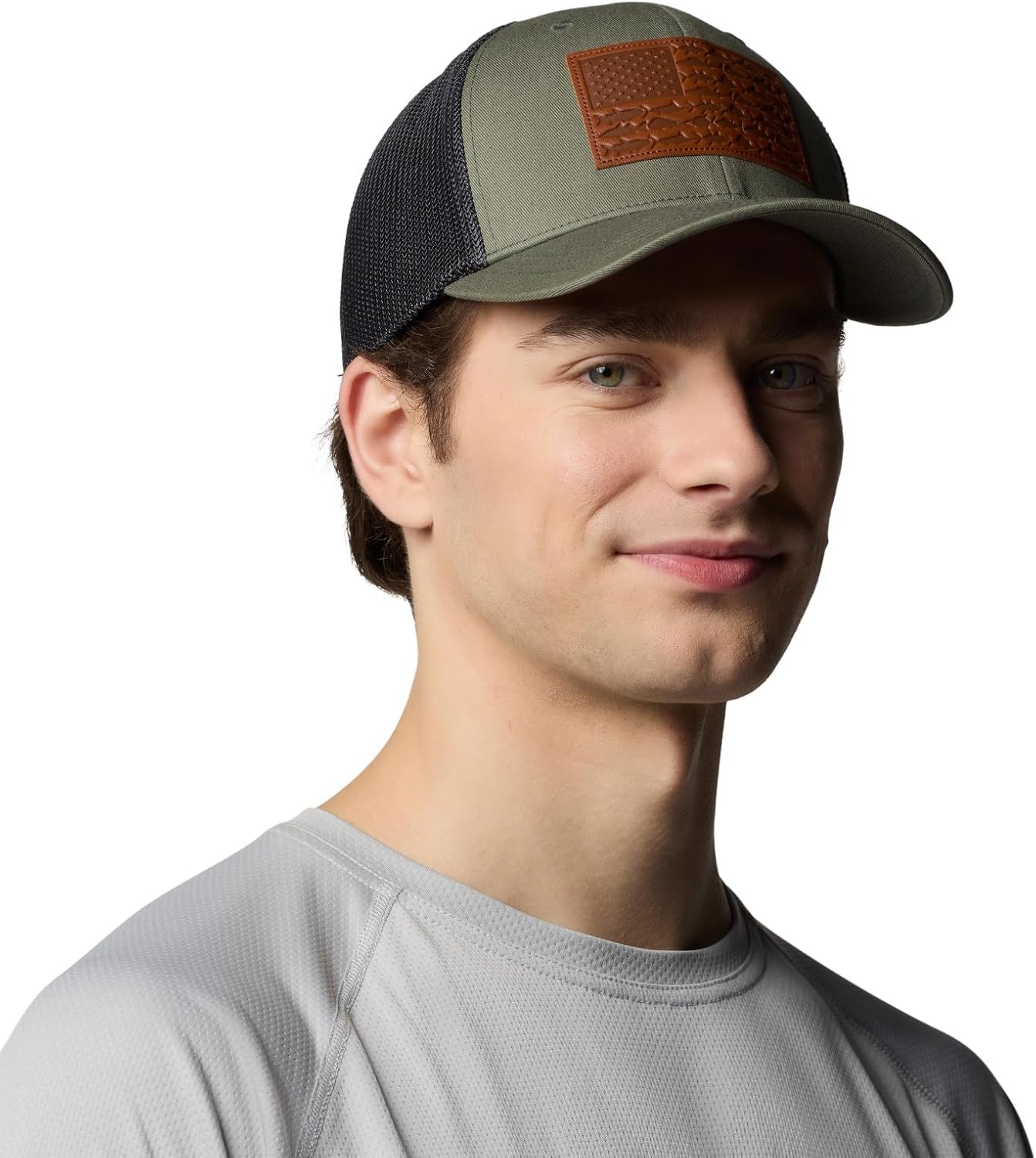 

Кепка Columbia Unisex-Adult PFG Leather Fish Flag Mesh, Cypress/Shark