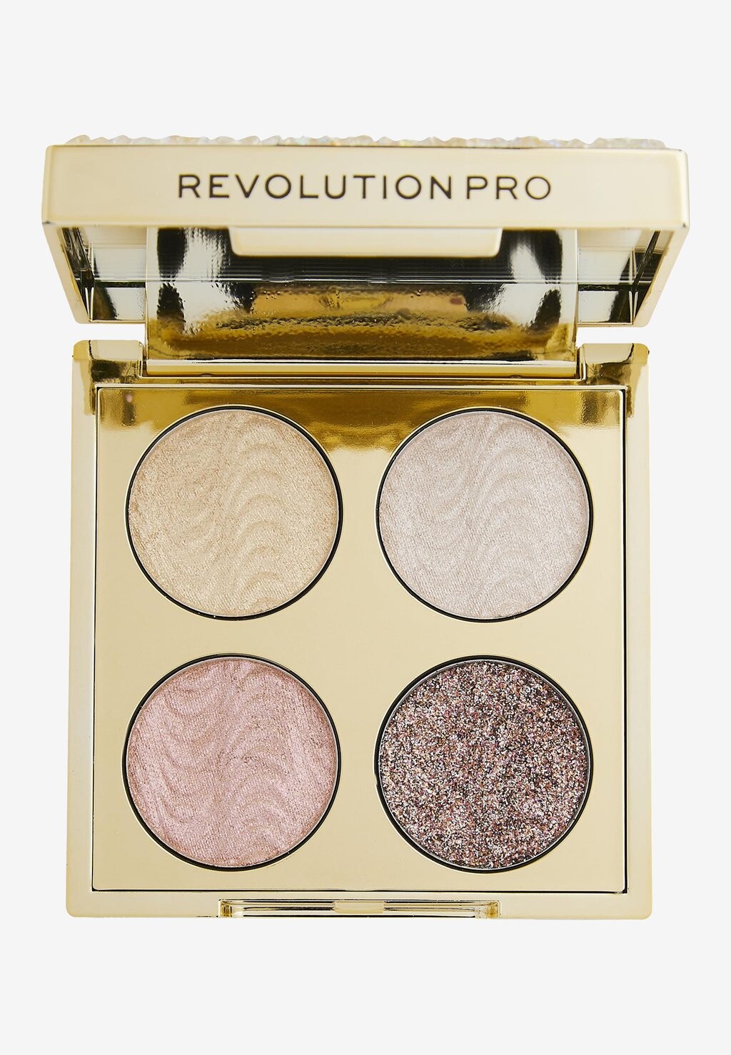 

Палитра теней для век ULTIMATE CRYSTAL EYE QUAD Revolution PRO, цвет gold crystal