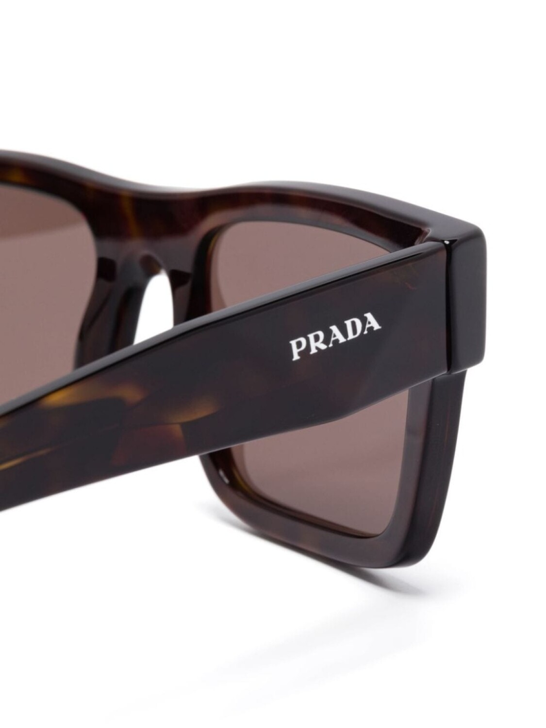 Prada Eyewear солнцезащитные очки в прямоугольной оправе, коричневый — фото 3