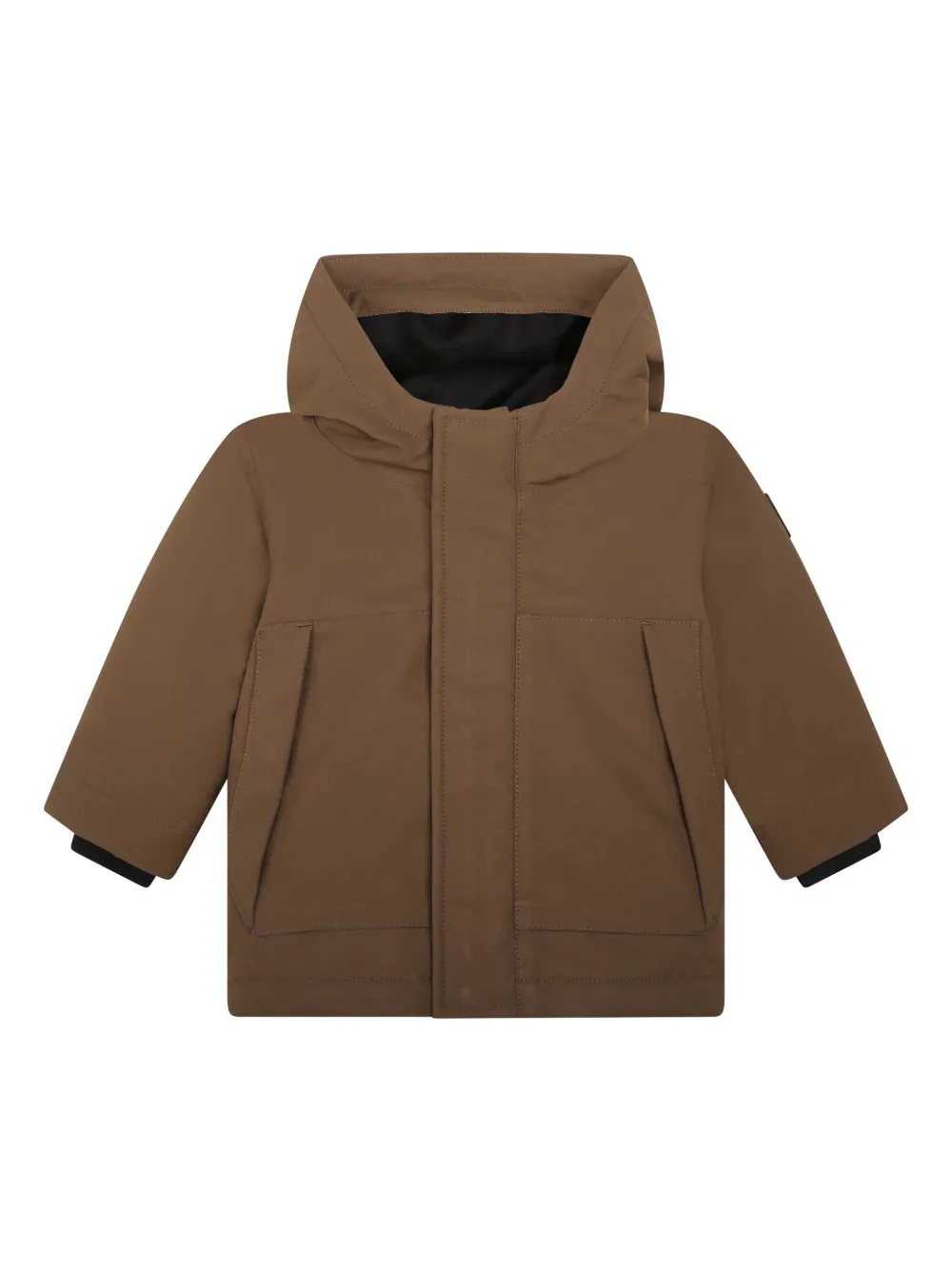 

Пальто с потайной застежкой BOSS Kidswear, коричневый
