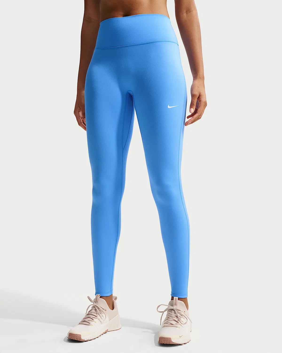 Женские леггинсы Nike One Seamless Front с высокой талией, University Blue/White — фото 2