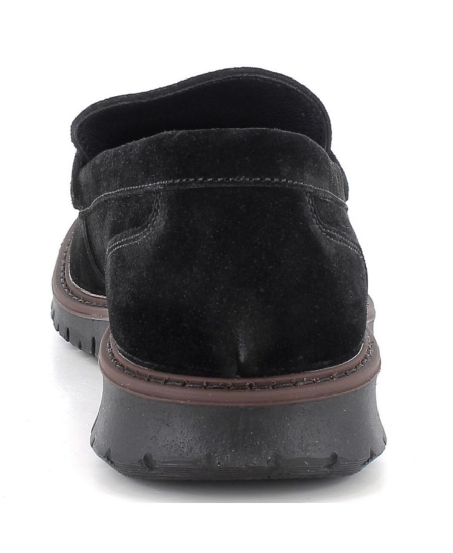 Мужские замшевые лоферы Mateo, произведенные в Италии Alpine Swiss, Black — фото 4