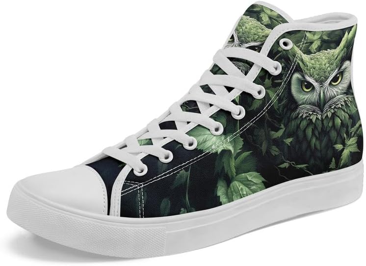 

Стильные унисекс кроссовки на высокой подошве из холста с рисунком лесных животных для мужчин, удобная повседневная обувь на шнуровке для женщин Awsole, белый/черный/зеленый