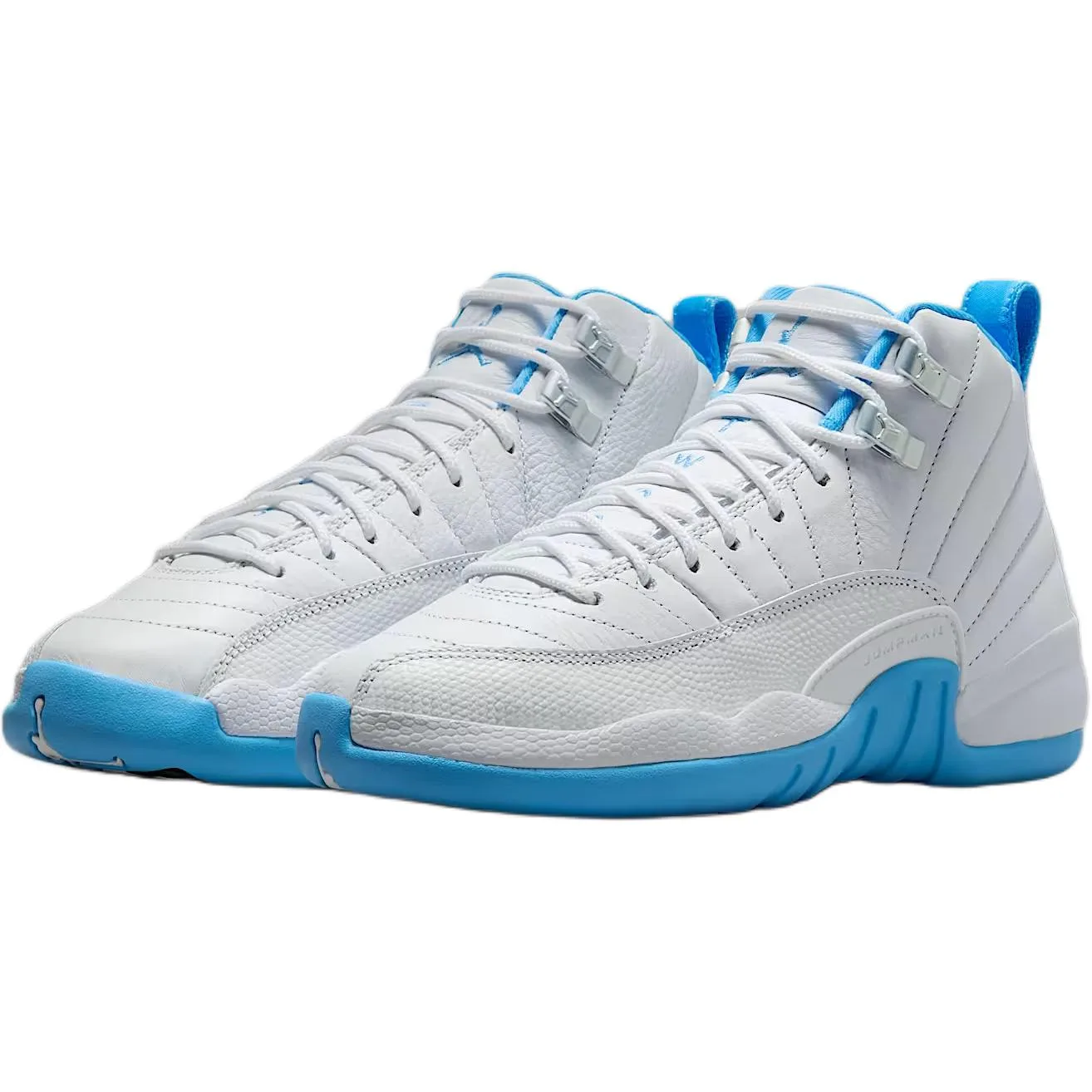 Jordan Air 12 Slip Resistant Abrasion Resistant низкие детские баскетбольные кроссовки White/Blue/Silver — фото 4