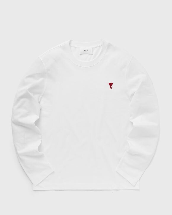 

Футболка Ami Paris Long Sleeves Ami De Coeur Tee, цвет wool gabardine white