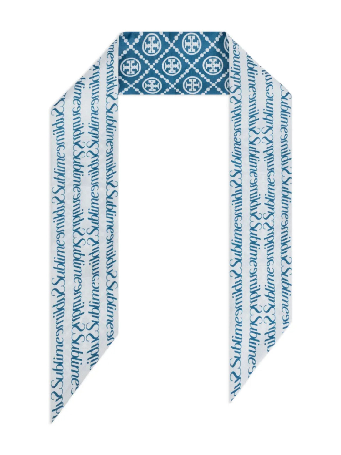 

Шарф с монограммой Tory Burch, синий