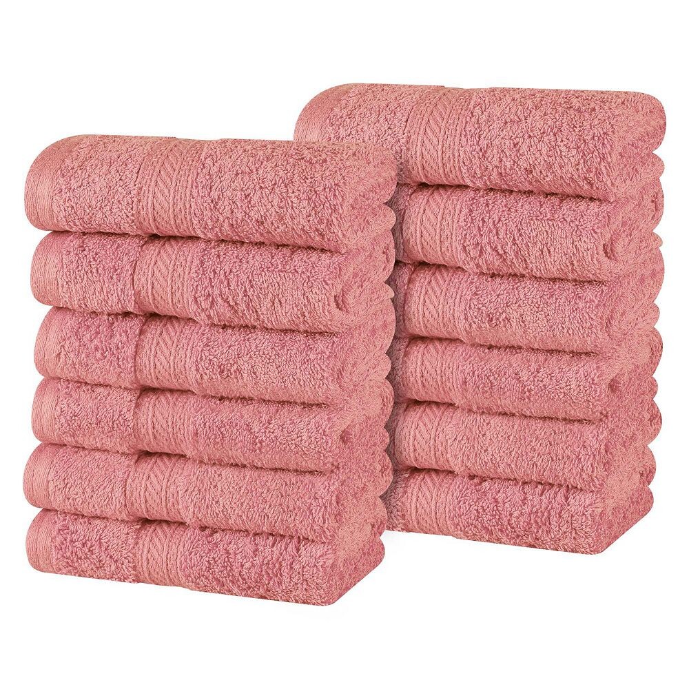 Набор мягких мочалок из хлопка и плюша Atlas SUPERIOR из 12 предметов, цвет Blush
