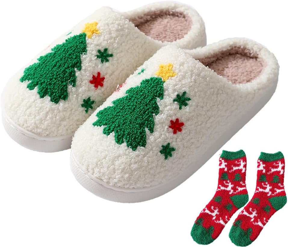 

Рождественские тапочки с мультяшными санта клаусом и оленями Generic