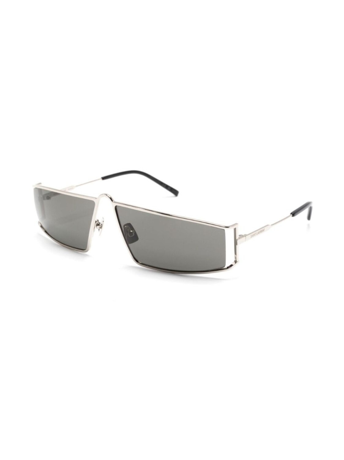 Saint Laurent Eyewear солнцезащитные очки в квадратной оправе, серебряный — фото 2