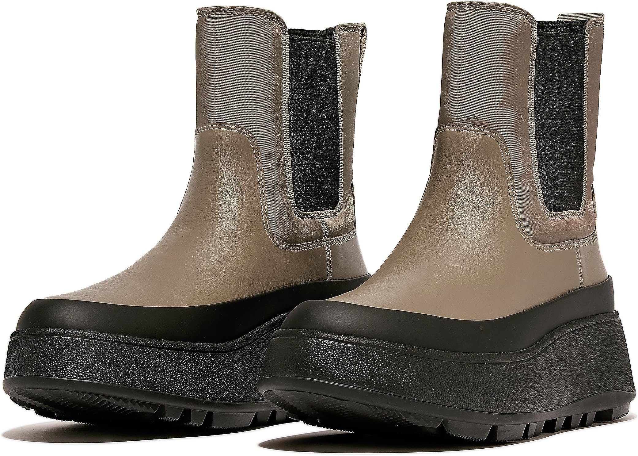 

Ботинки Челси F-Mode Water-Resistant Flatform Chelsea Boots FitFlop, цвет Minky Grey