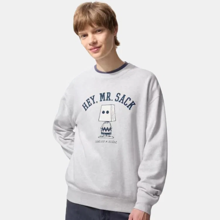 Свитшот унисекс x PEANUTS, FW25 UNIQLO, Gray — фото 4