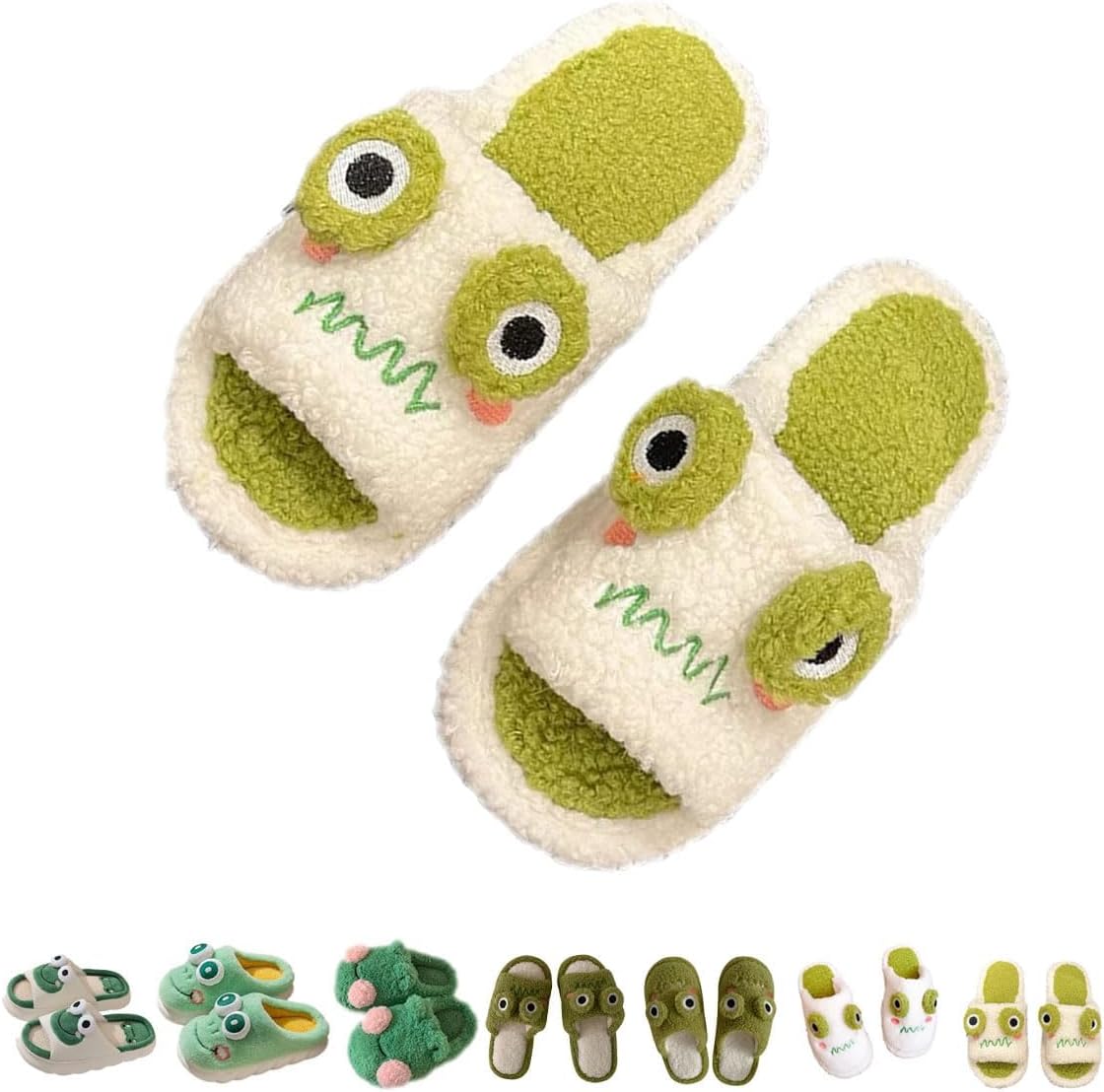 

Тапочки StoneLiquid в виде лягушки, пушистые мультяшные тапочки-лягушки, милые тапочки в виде животных, домашние тапочки-лягушки для женщин и мужчин, F