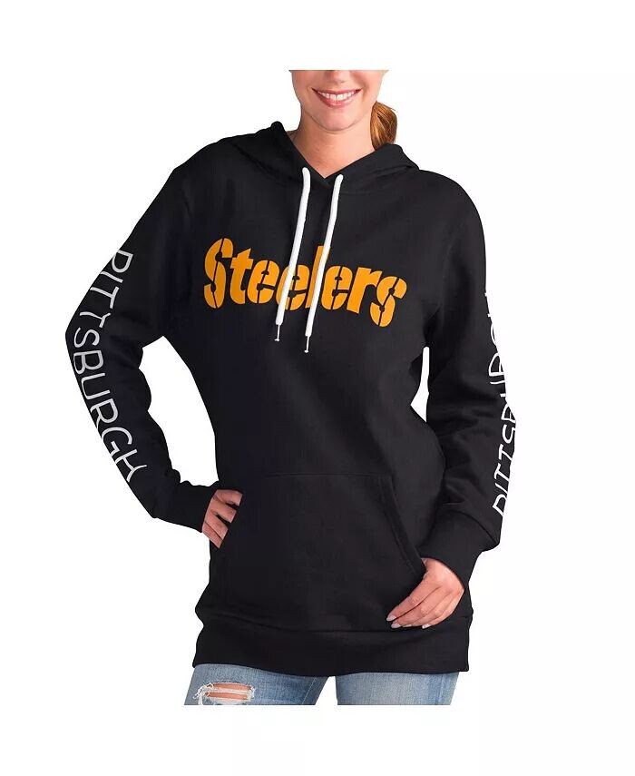 

Женский черный пуловер с капюшоном Pittsburgh Steelers Extra Inning G-Iii 4Her By Carl Banks, черный