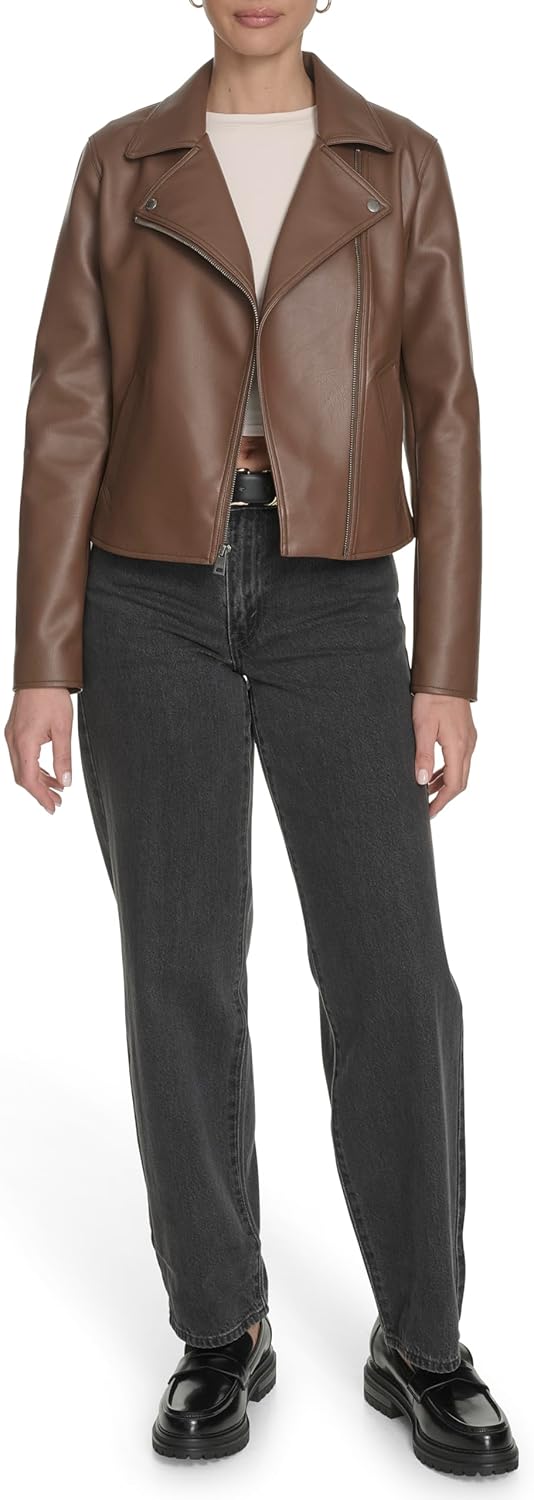 Женская байкерская куртка Levi's с прорезными карманами, Mocha — фото 2