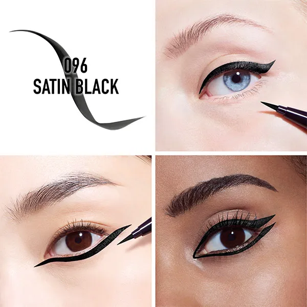 Водостойкий жидкий маркер для подводки глаз Diorshow On Stage Liner Dior, цвет satin black — фото 3