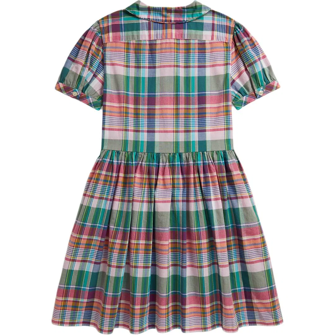 Платье SS26 Slim Fit Kids' Polo Ralph Lauren, Pink Green — фото 3