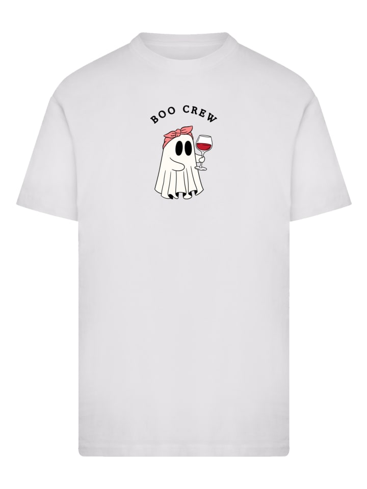 

Футболка Boo Crew Drinking Ghost Halloween в белом цвете F4NT4STIC