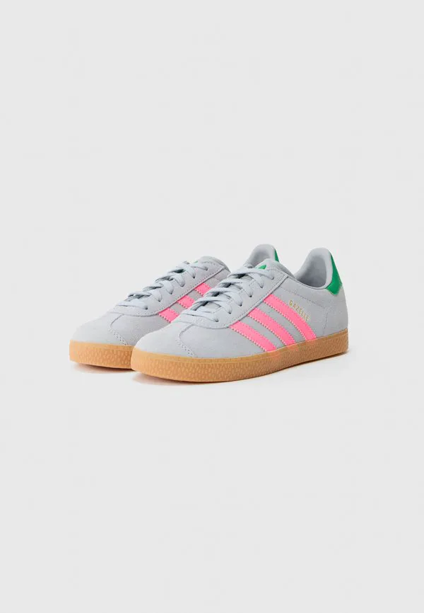 Кроссовки gazelle унисекс Adidas Originals, Halo Silver-Coloured/Lucid Pink/Green — фото 2