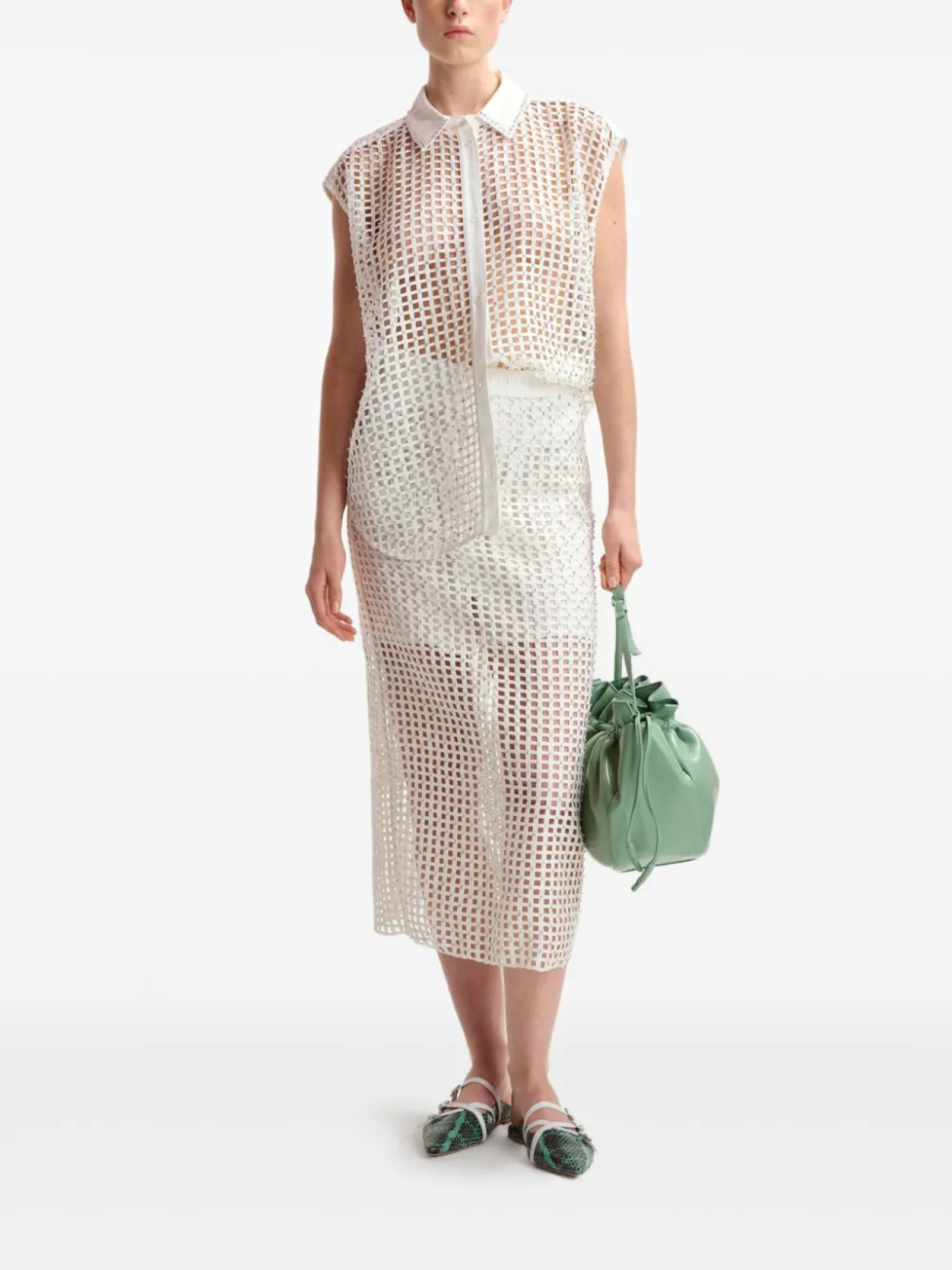 

Essentiel Antwerp юбка миди Handkerchief, белый