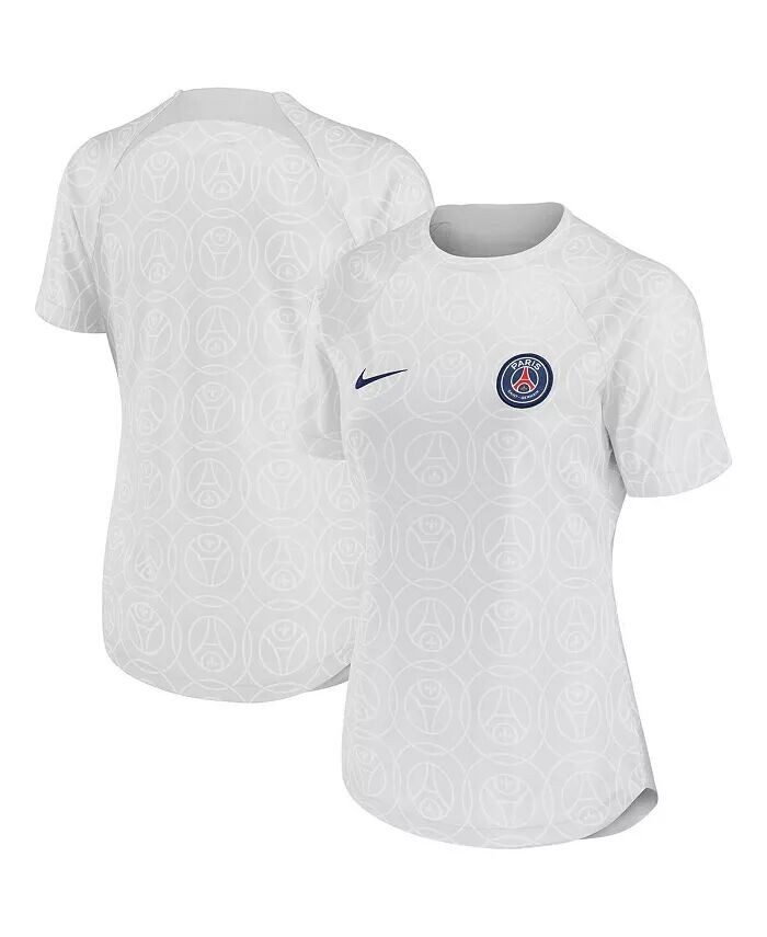 

Женская серая футболка Paris Saint-Germain 2022/23 Pre-Match Home Performance Top Nike