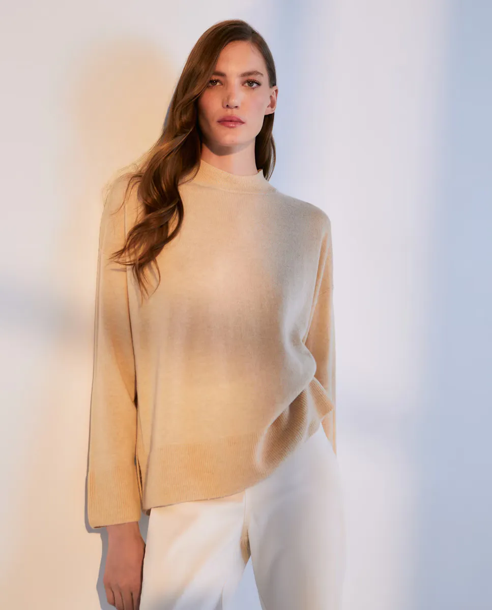 

Базовый женский свитер с воротником Перкинс Woman El Corte Inglés, цвет 730 Camel