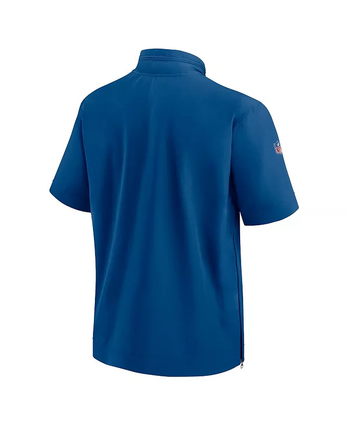 Мужская худи с молнией на четверть и короткими рукавами Royal Indianapolis Colts Sideline Coach Nike — фото 3