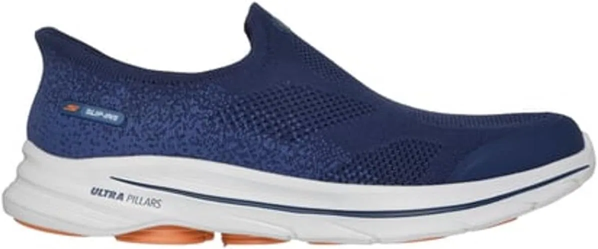 Мужские кроссовки Skechers Go Walk 8 Pelayo, Navy Textile Orange Trim — фото 4