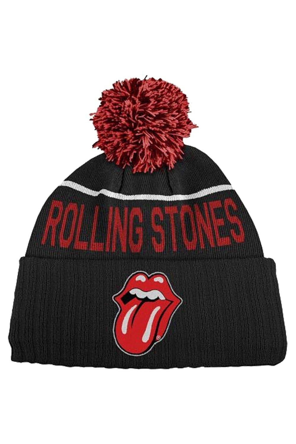 

Шапка с помпоном в виде языка The Rolling Stones, черный