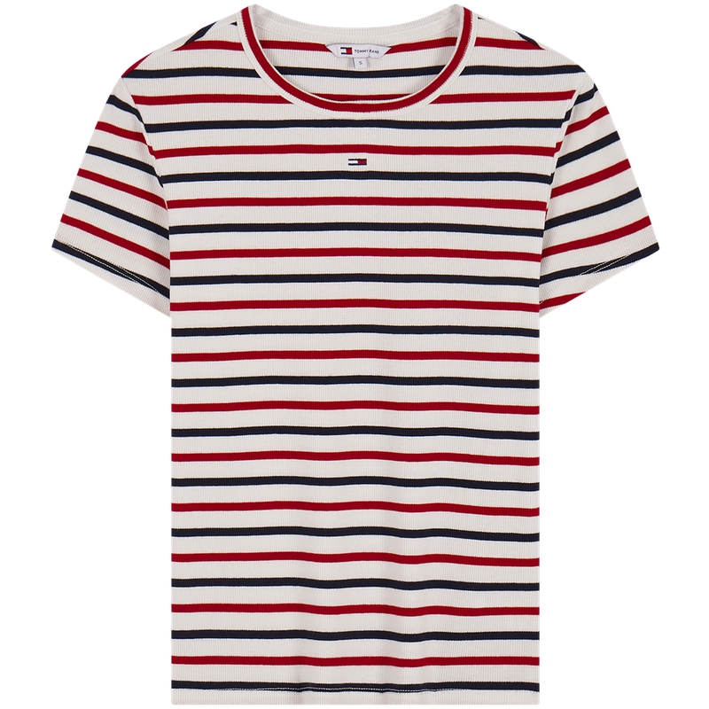 Футболка Women's Crew Neck Moderate Tommy Hilfiger, красный белый stripes 0ey — фото 3