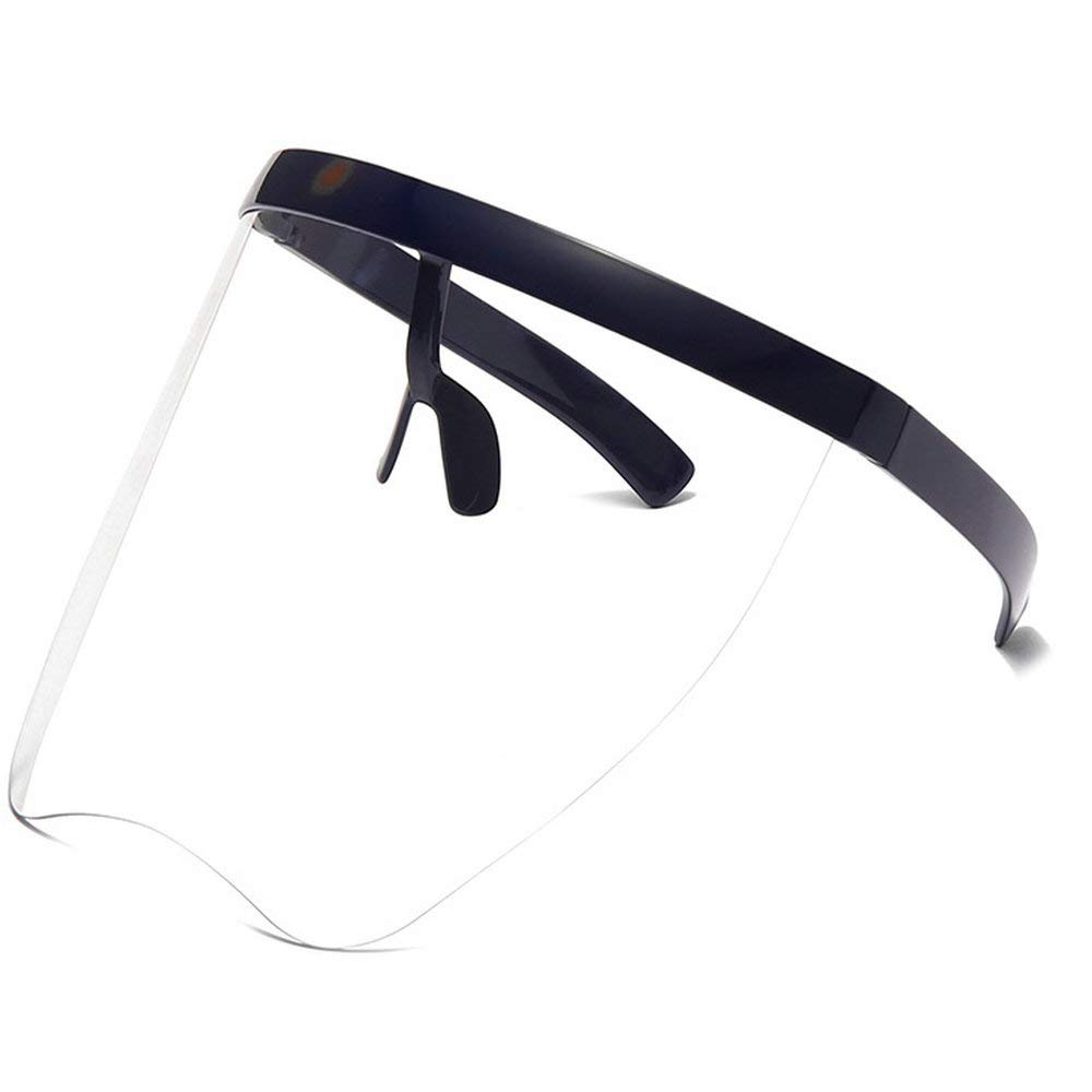 

Футуристические солнцезащитные очки большого размера с плоским верхом, зеркальными линзами, оправой песочного цвета 170 мм, противотуманной прозрачной оправой (синие и прозрачные) mincl, Blue&clear