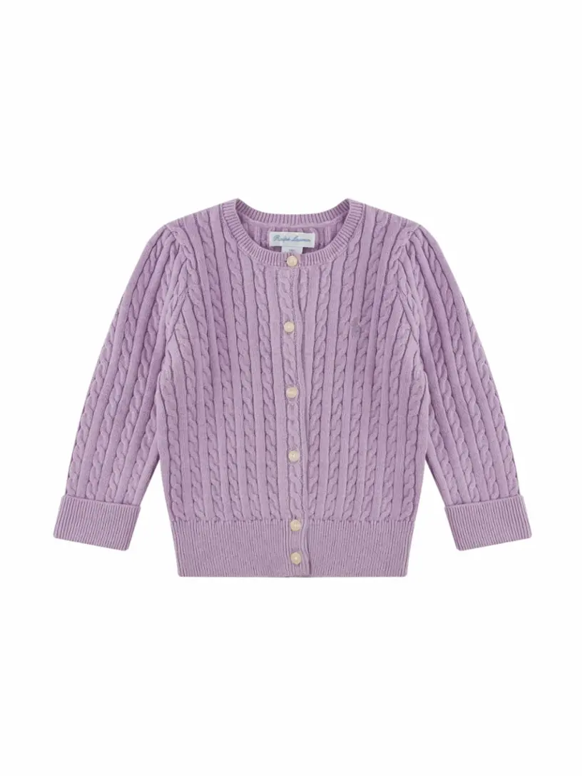 

Вязаный кардиган с логотипом Ralph Lauren, фиолетовый