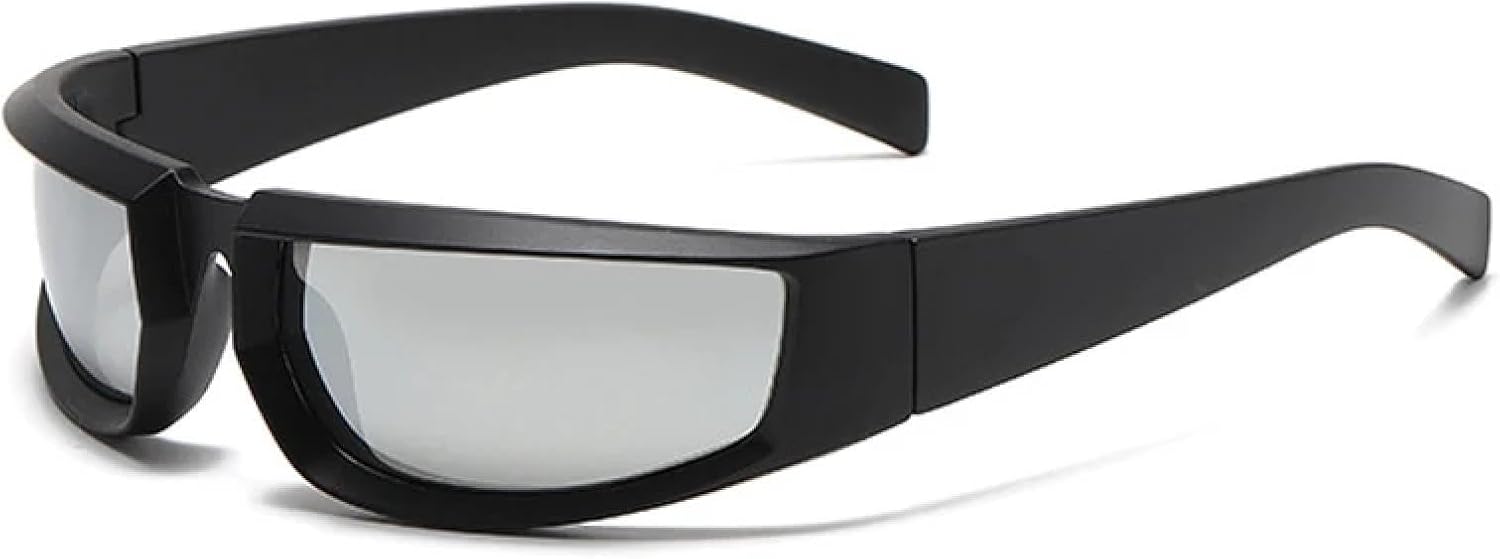 

Солнцезащитные очки для женщин и мужчин в стиле ретро-панк, разноцветные, зеркальные, с защитой от УФ-излучения UV400, для занятий спортом на открытом воздухе и вождения UATXTAU, Matte Black Silver