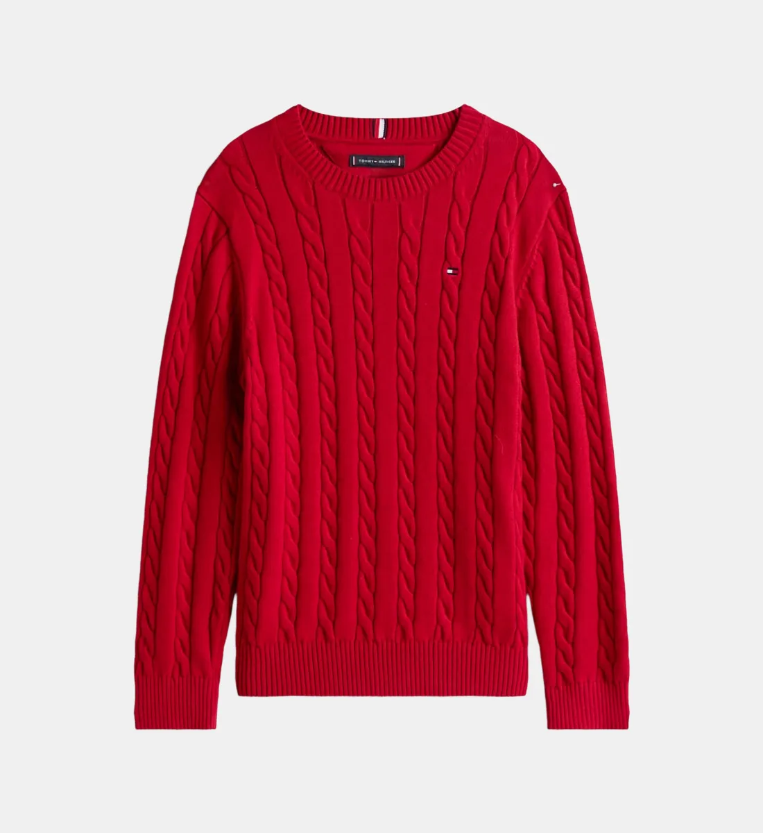 Вязанный свитер косичкой Tommy Hilfiger, красный