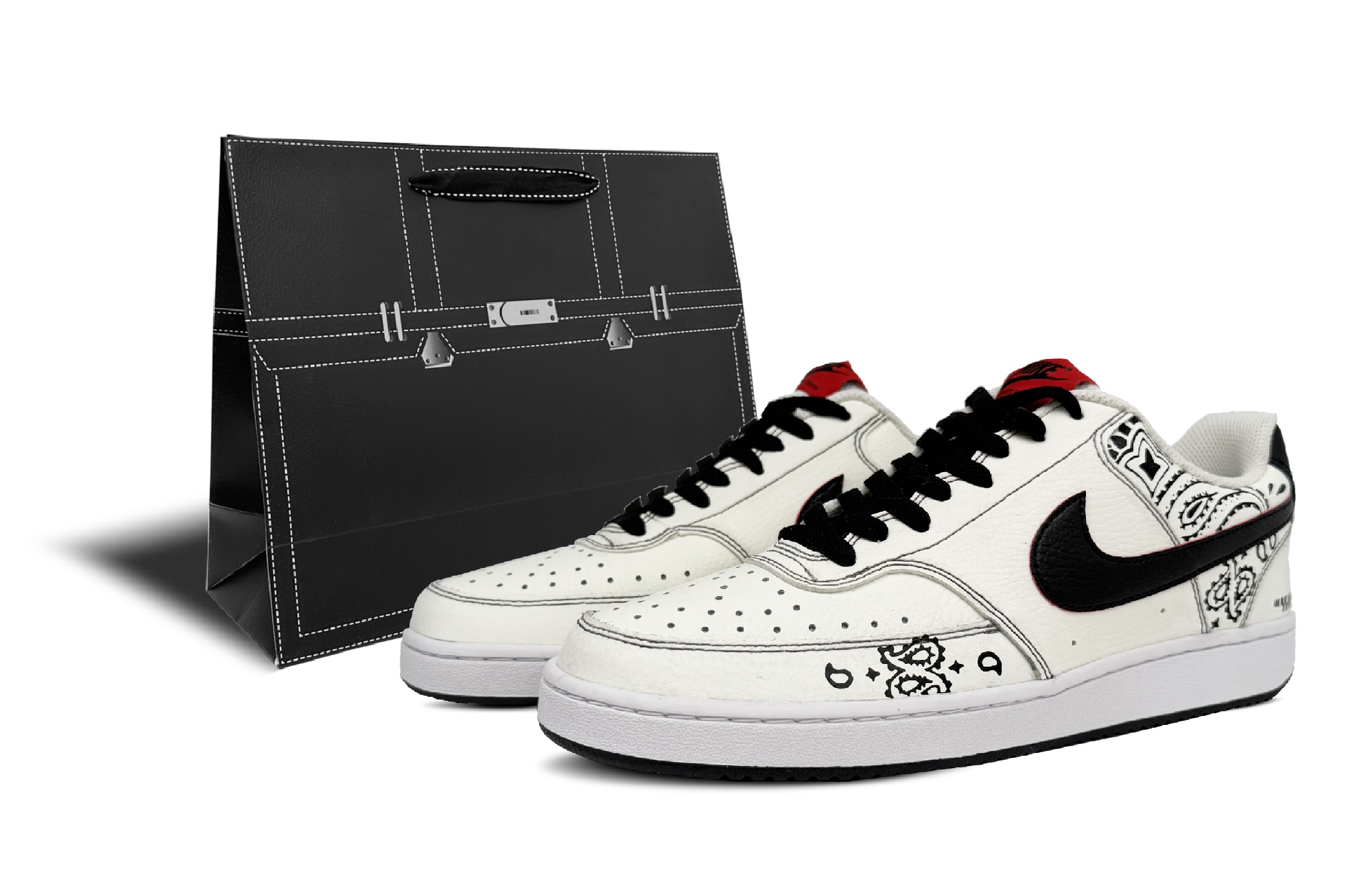 

Nike Прочные и легкие низкие скейтерские кроссовки Court Vision 1 мужские черно-белые