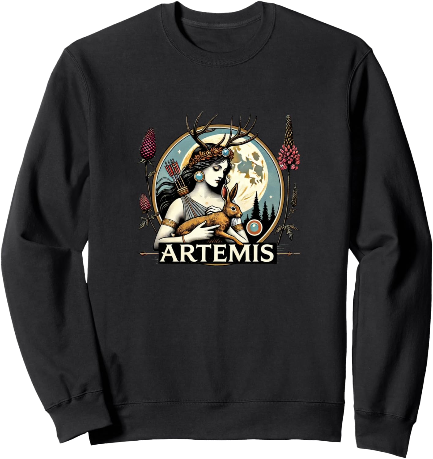 

Толстовка с изображением богини Артемиды и волшебного друида Vintage Paganism Arts Snugg, черный