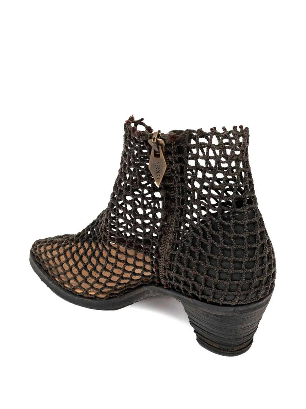 Сапоги на блочном каблуке с узором VERDURA SHOES, коричневый — фото 3