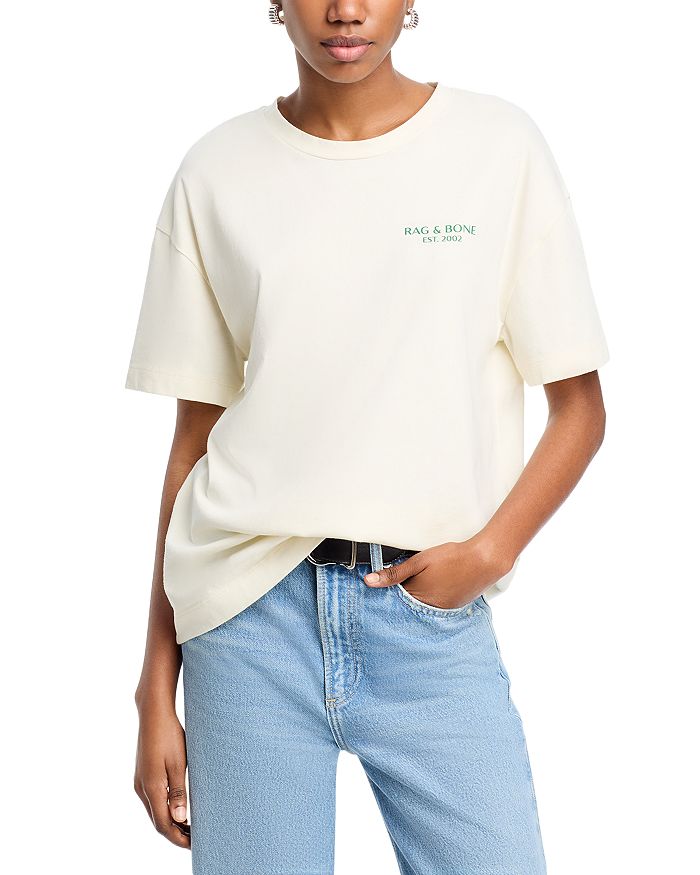 

Футболка Boyfriend для ракетбола rag & bone, слоновая кость/кремовый