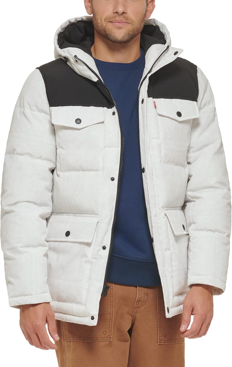 

Стеганая парка Levi's для мужчин Arctic Cloth, White Bandana Colorblock