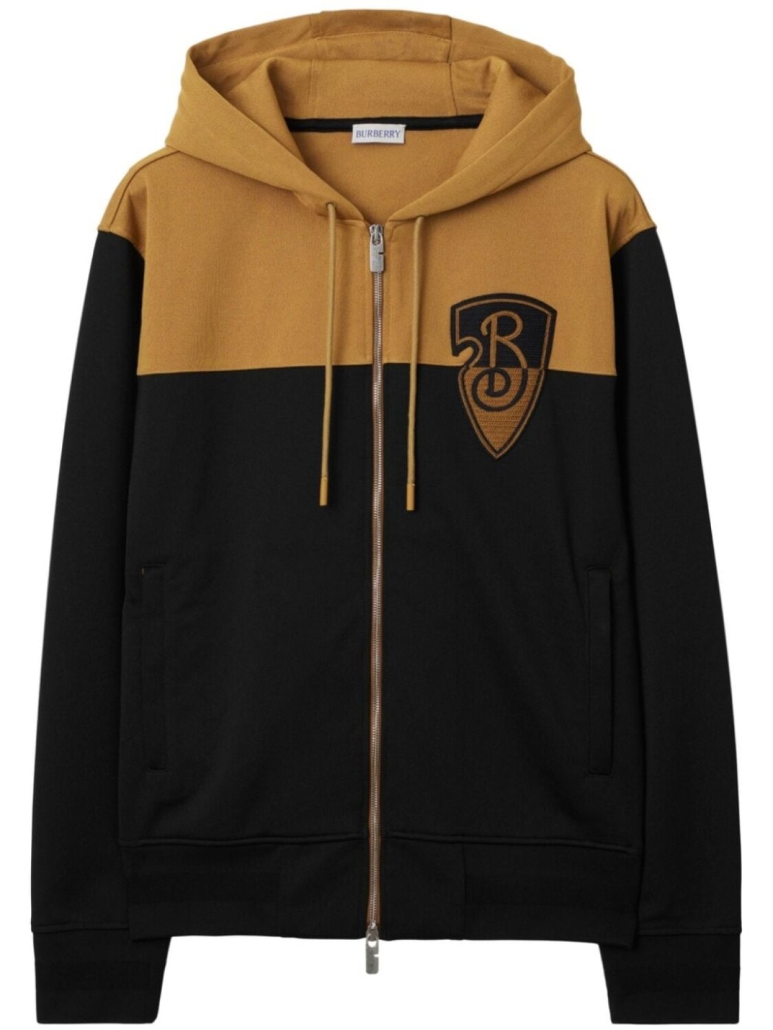 

Burberry худи на молнии с логотипом B Shield, черный