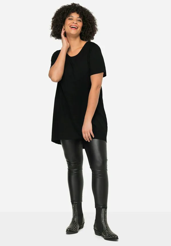 

Длинная базовая футболка rundhals halbarm gerundeter saum Angel Of Style, Black, Черный, Длинная базовая футболка rundhals halbarm gerundeter saum Angel Of Style, Black