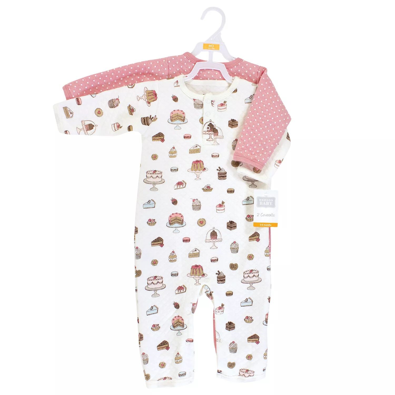 

Комплект комбинезонов Hudson Sweet Bakery Baby, 2 предмета, белый/розовый
