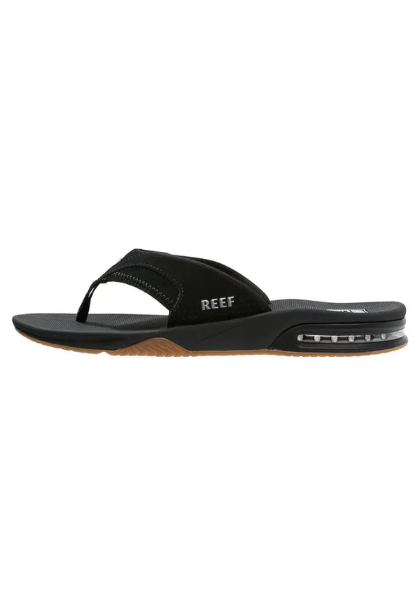 Сандалии с т-образным ремешком и веером Reef, Black/Silver