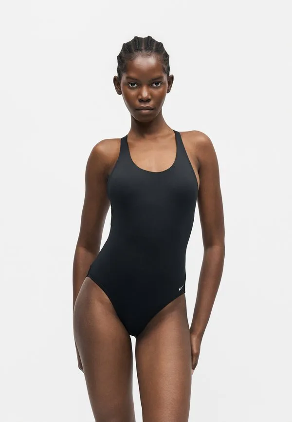 Основной цельный купальник с вырезом-лодочкой Nike Swim, Black