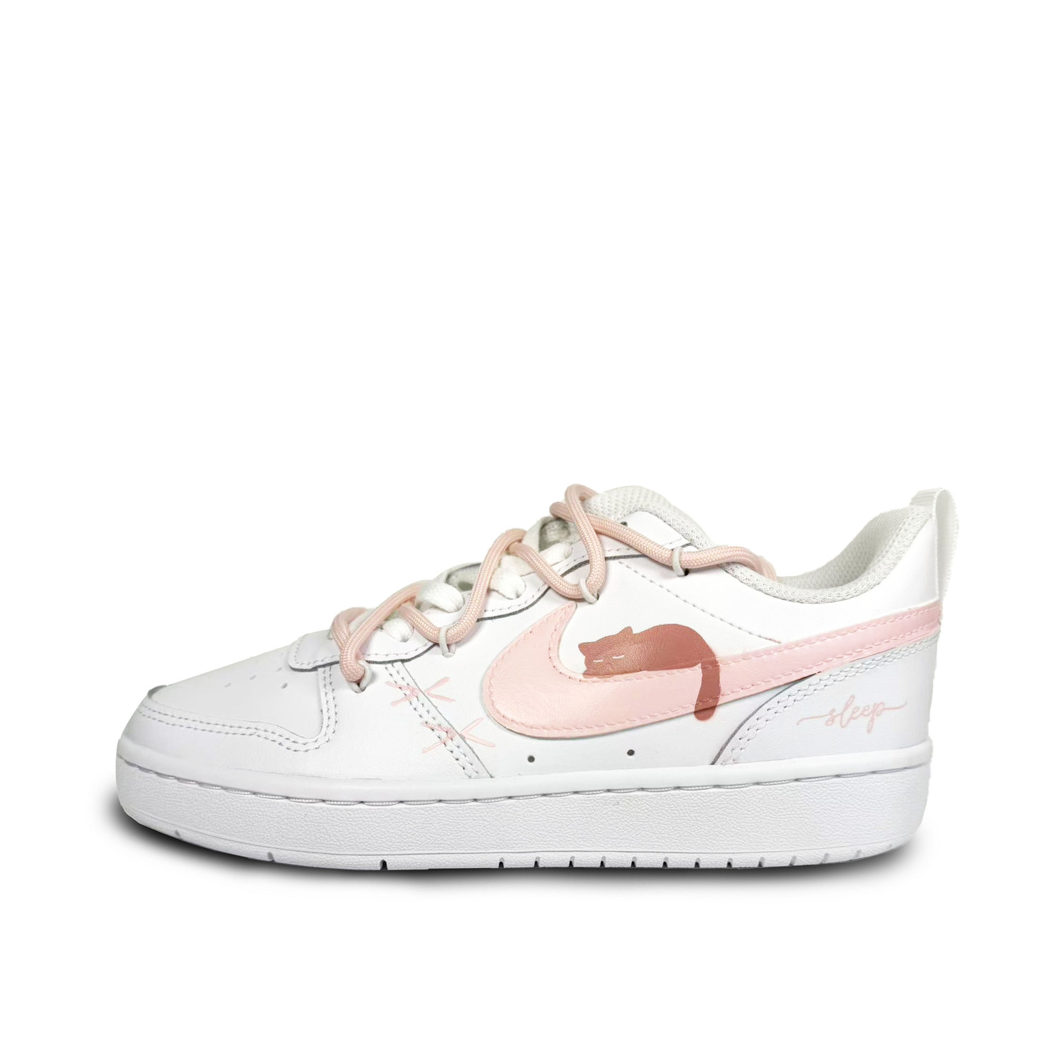 

Court Borough Lazy Kitten Кожаные Кроссовки для Скейтбординга с Противоскользящей Подошвой, Амортизацией и Устойчивостью к Истиранию, Низкие, Детские Nike, белый