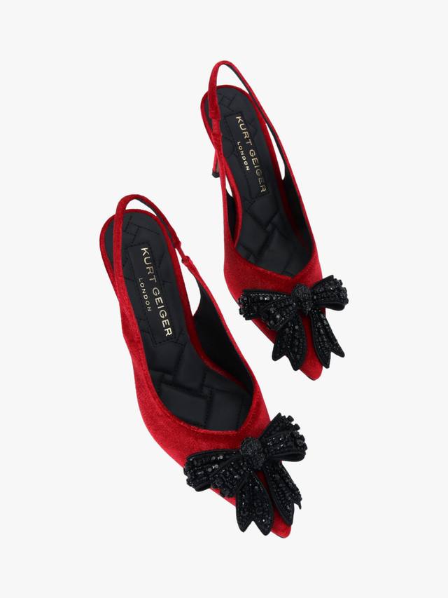 Belgravia Bow высокие туфли-лодочки на шпильке с ремешком Kurt Geiger London, Red — фото 3
