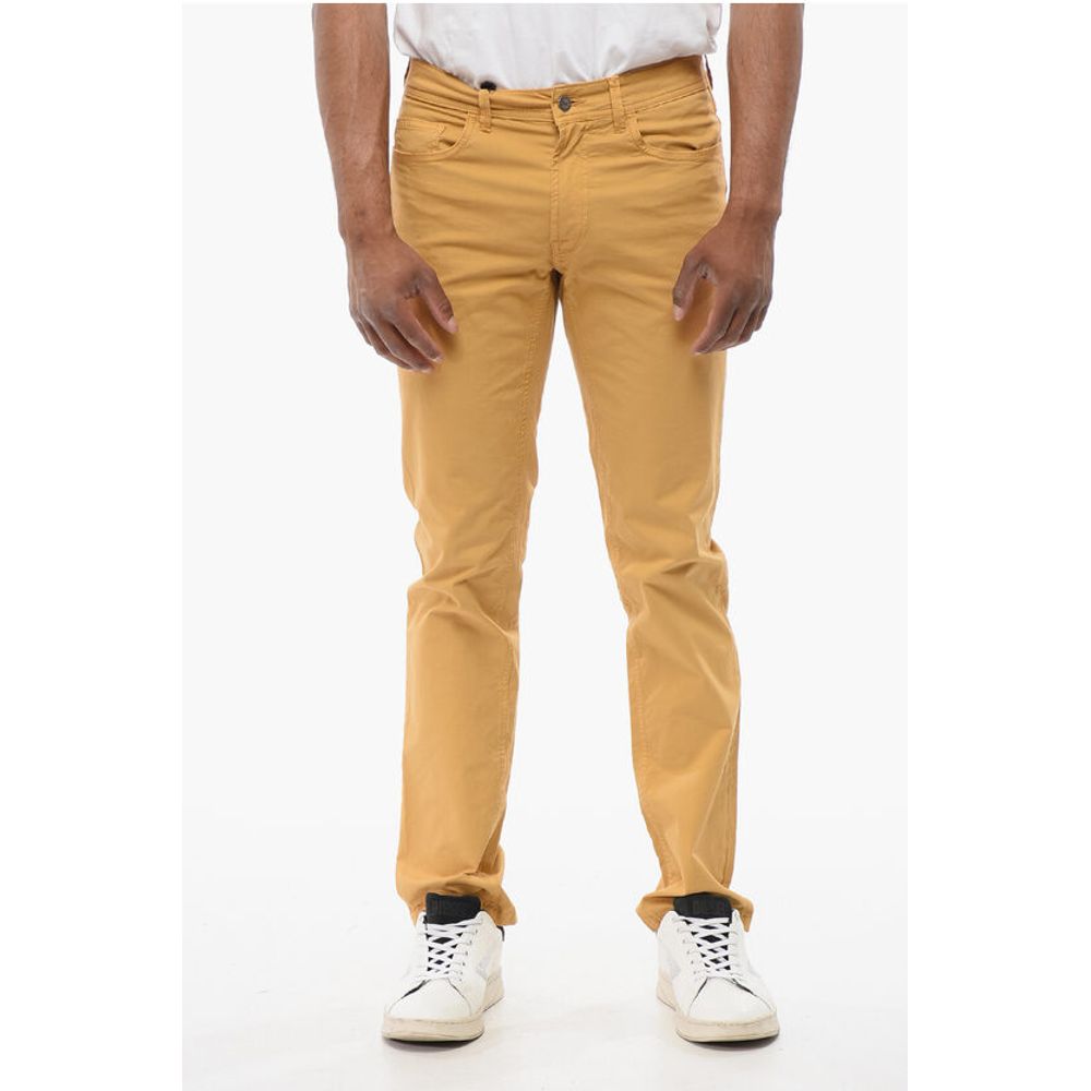 

Хлопковые брюки с пятью карманами Corneliani, Yellow