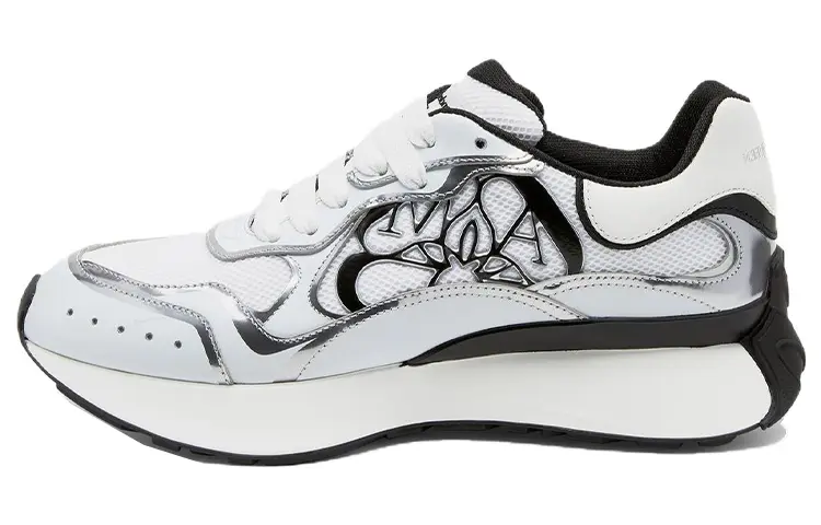 

Кроссовки Alexander McQueen Sprint Runner Chalk White Black Print, белый/черный