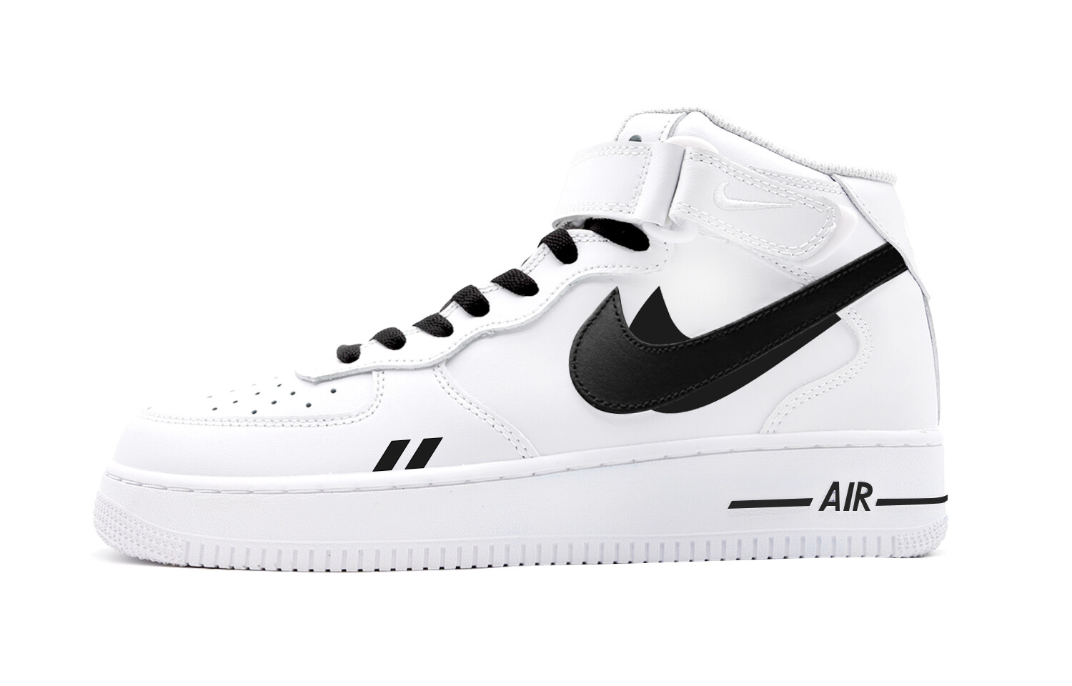 

Кроссовки Nike Air Force 1 Skateboarding Shoes Women's Mid-top White, черный/белый