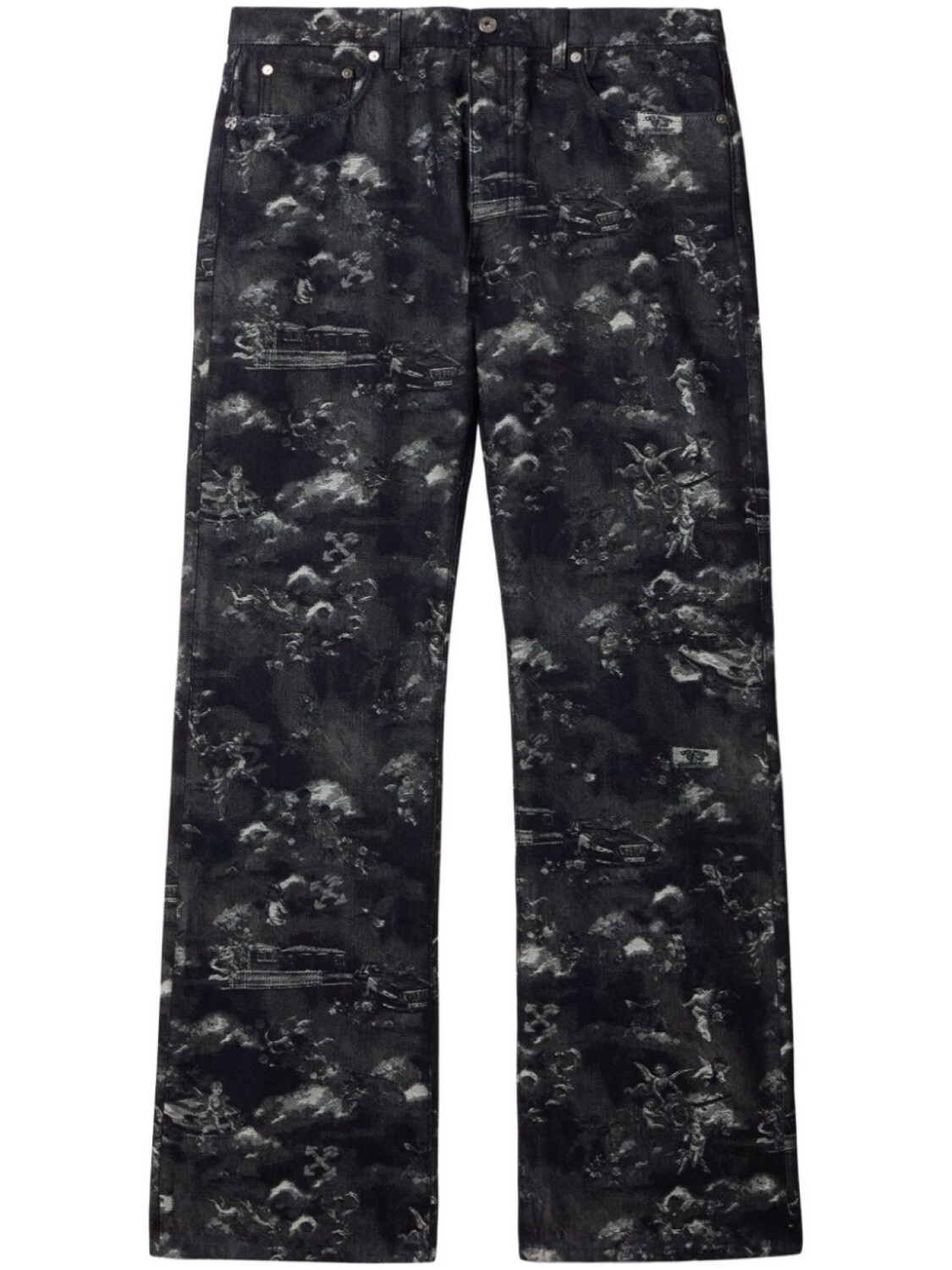 

Off-White жаккардовые джинсы Fresco, синий