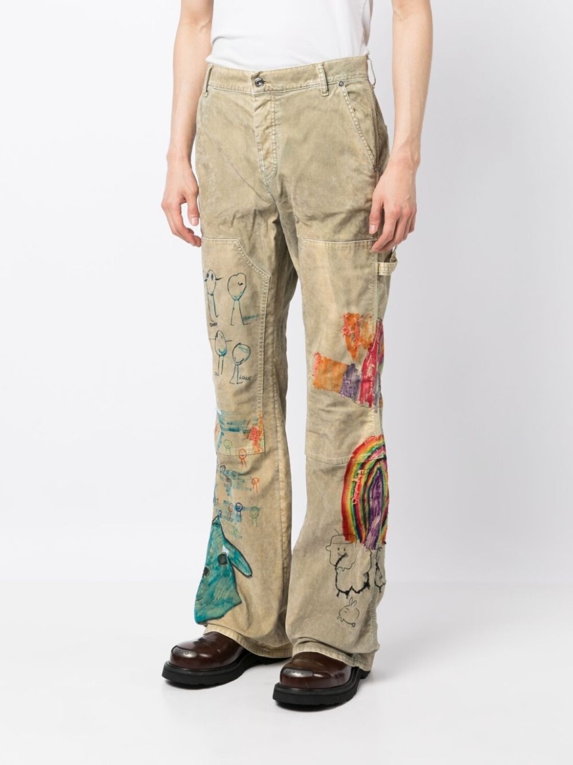 Расклешенные брюки Cartoon Off-White, коричневый — фото 3